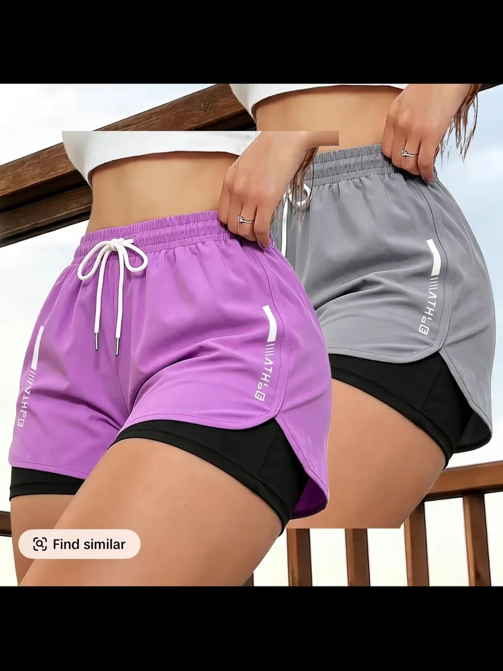 Layered Pink Athletic Shorts with Inner Compression Liner